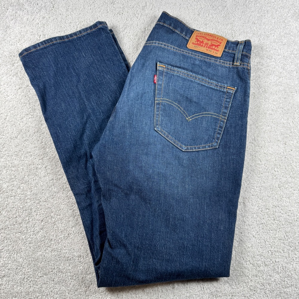 Levis 527 Slim Bootcut Jeans Mens 34x34 Blue Denim 2013 Egypt 5 Pocket Levi Jean